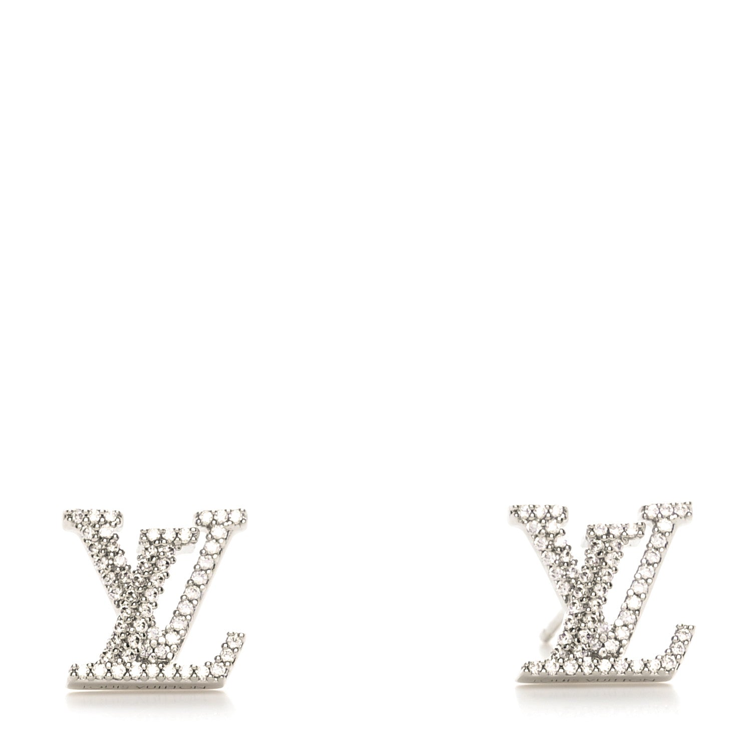 Louis Vuitton Crystal LV Iconic Earrings Silver 1 of 4