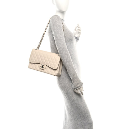 Chanel Caviar Quilted Jumbo Double Flap Ivory 2 of 15