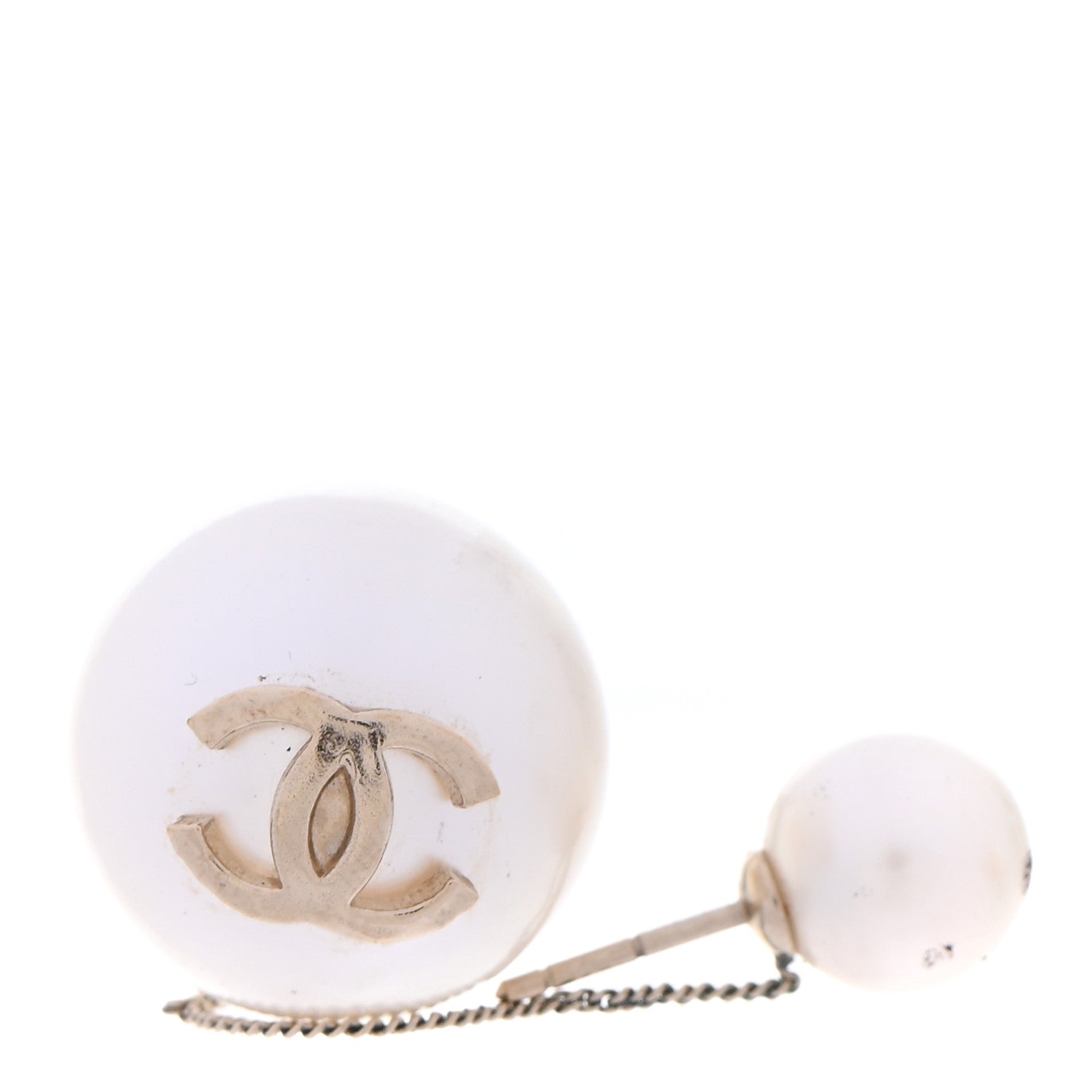 Chanel Pearl CC Chain Drop Earrings Gold 4 of 6