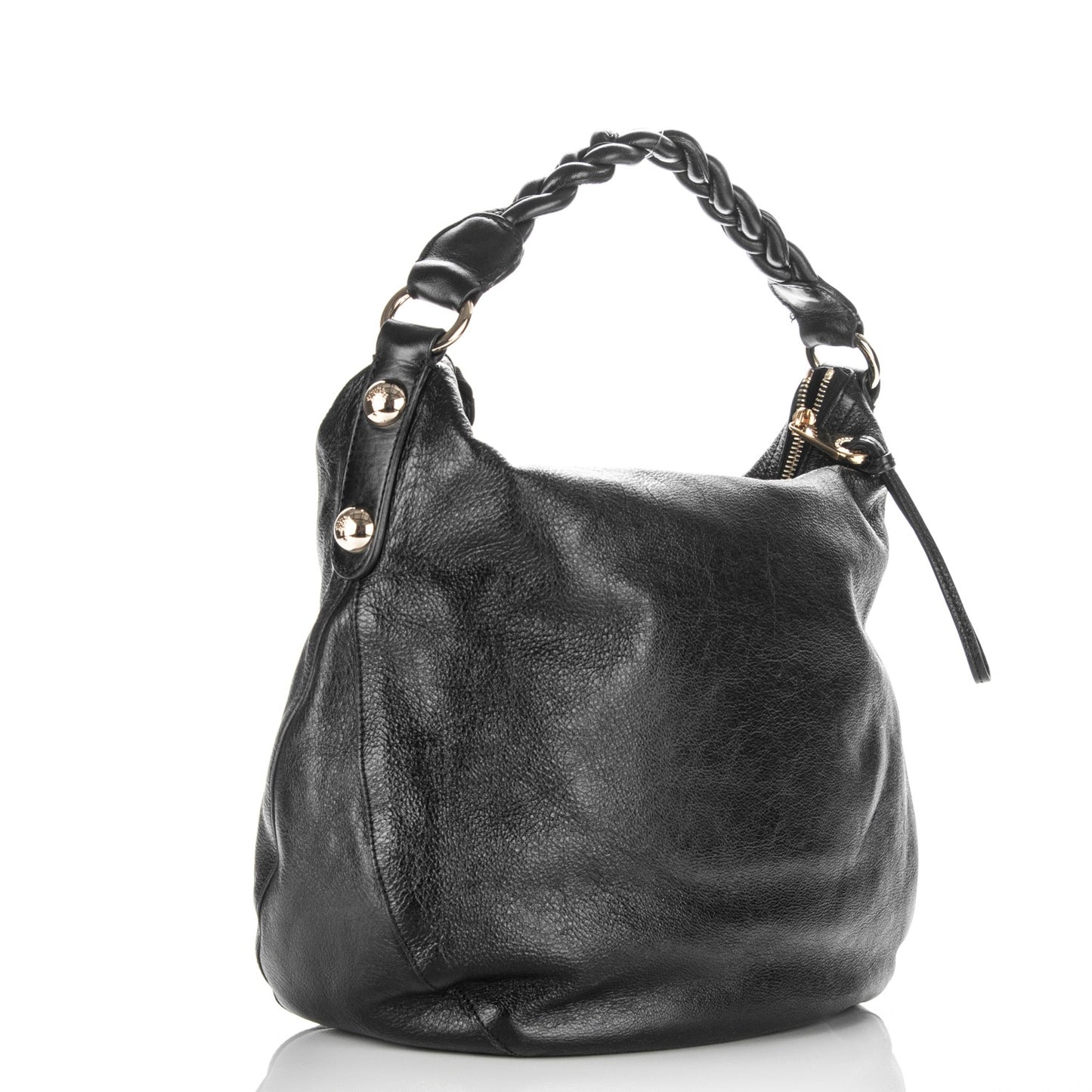 Soft Spongy Calfskin Medium Daria Hobo Black