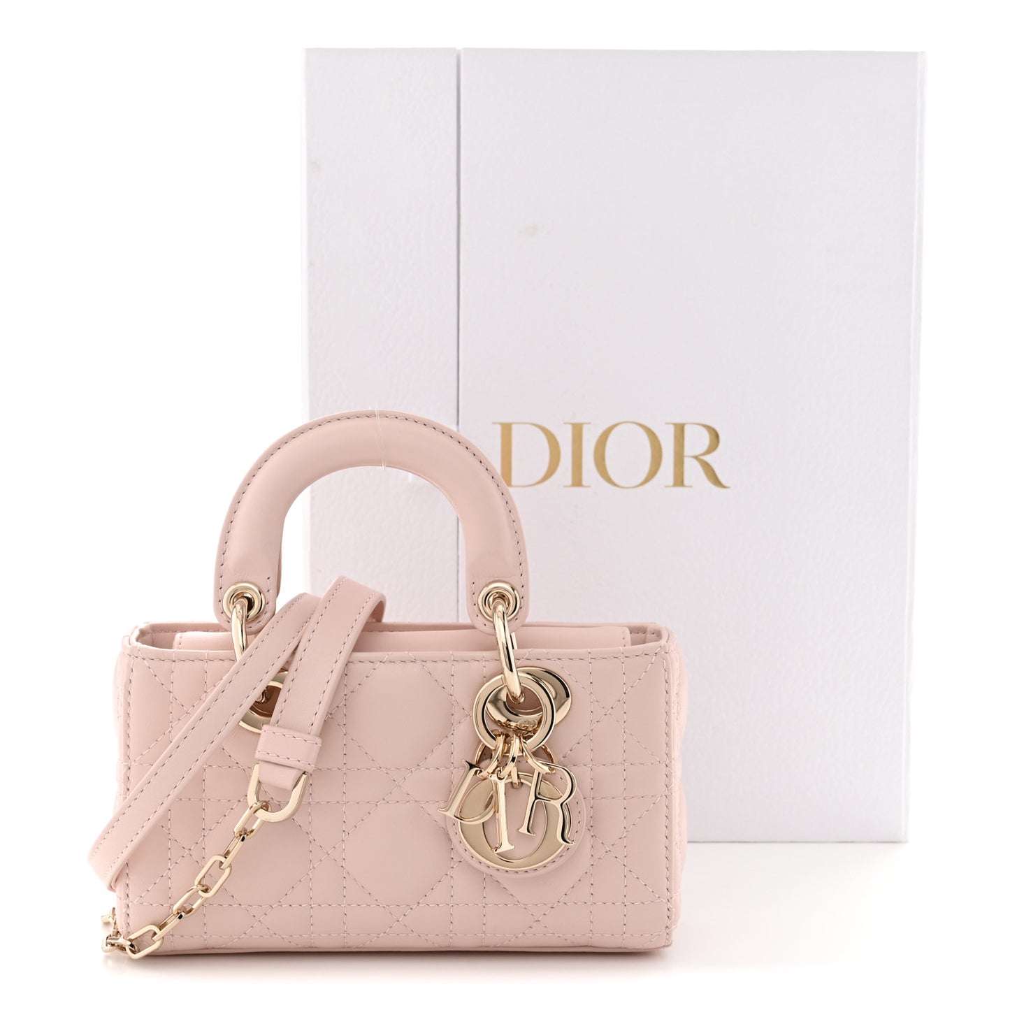 Lambskin Cannage Micro Lady D-Joy Powder Pink