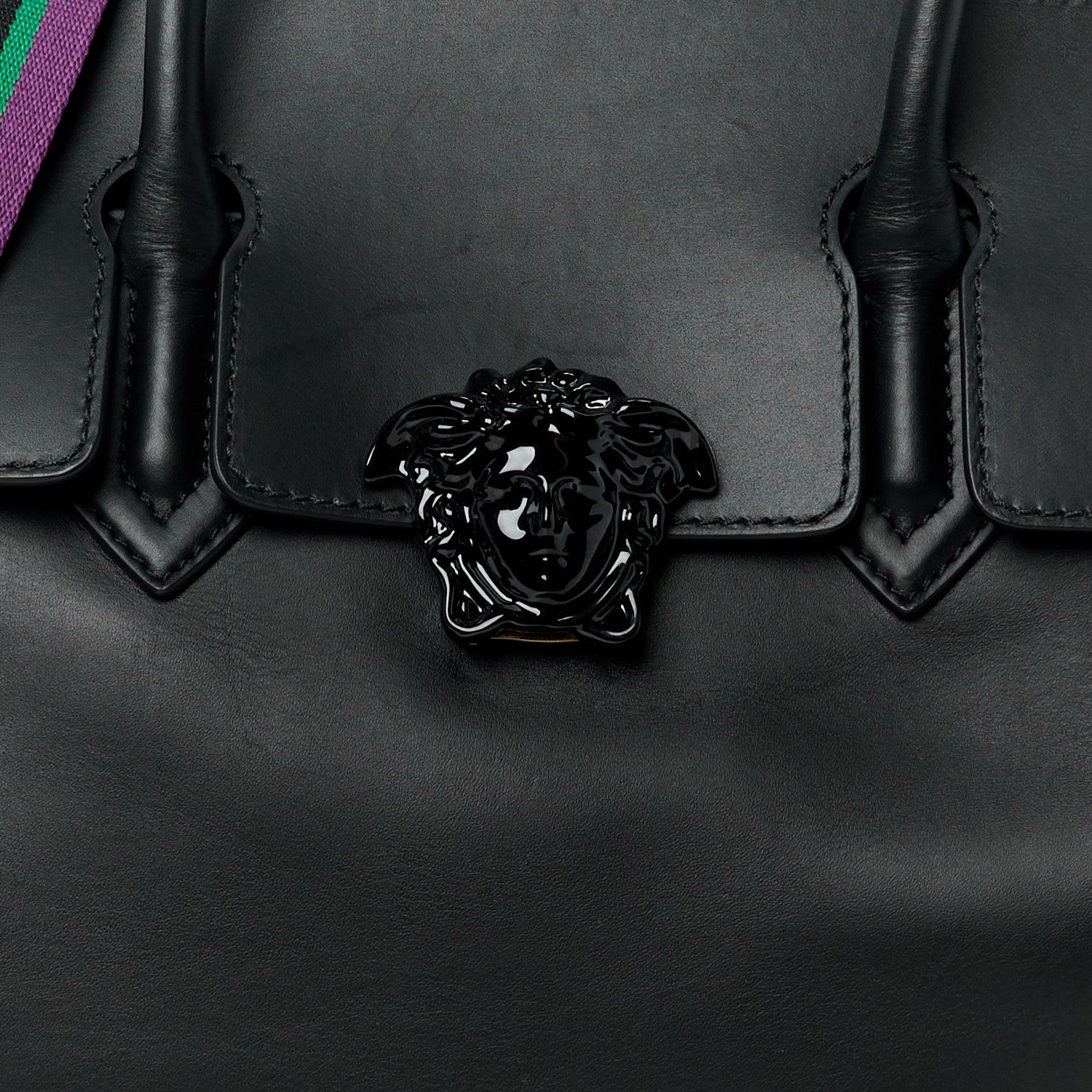 Versace Calfskin Large Palazzo Empire Bag Black 10 of 17