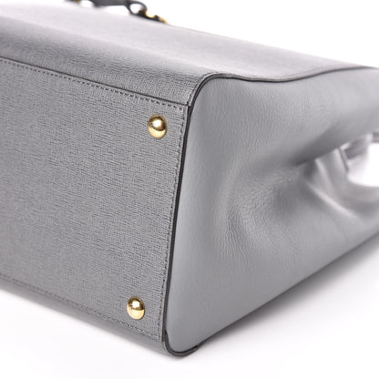 Fendi Vitello Elite Flamingo Regular 2Jours Tote Grigio Grigio Chiaro 8 of 9