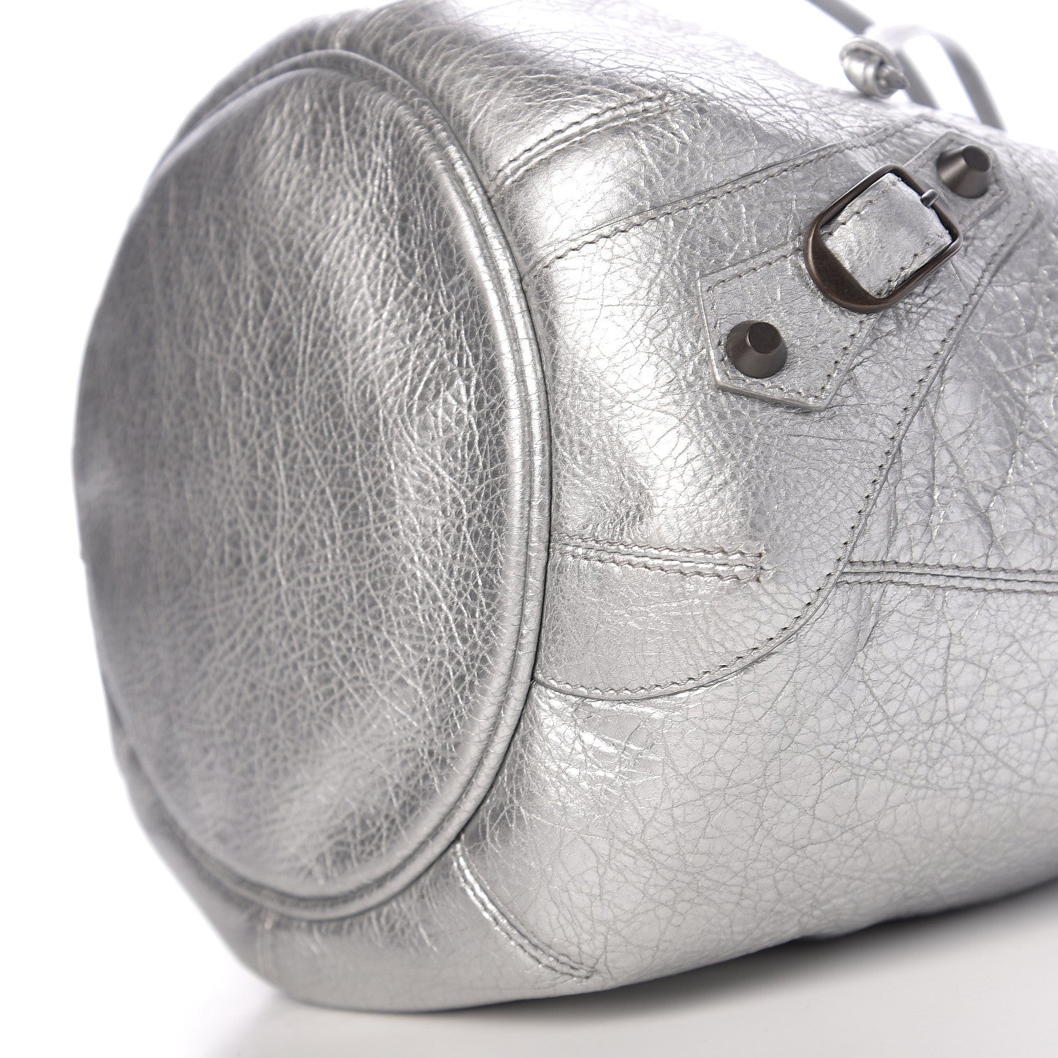 Balenciaga Metallic Agneau Classic Hardware Mini Pompon Gris Aluminum 9 of 9