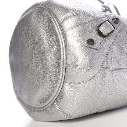 Balenciaga Metallic Agneau Classic Hardware Mini Pompon Gris Aluminum 9 of 9