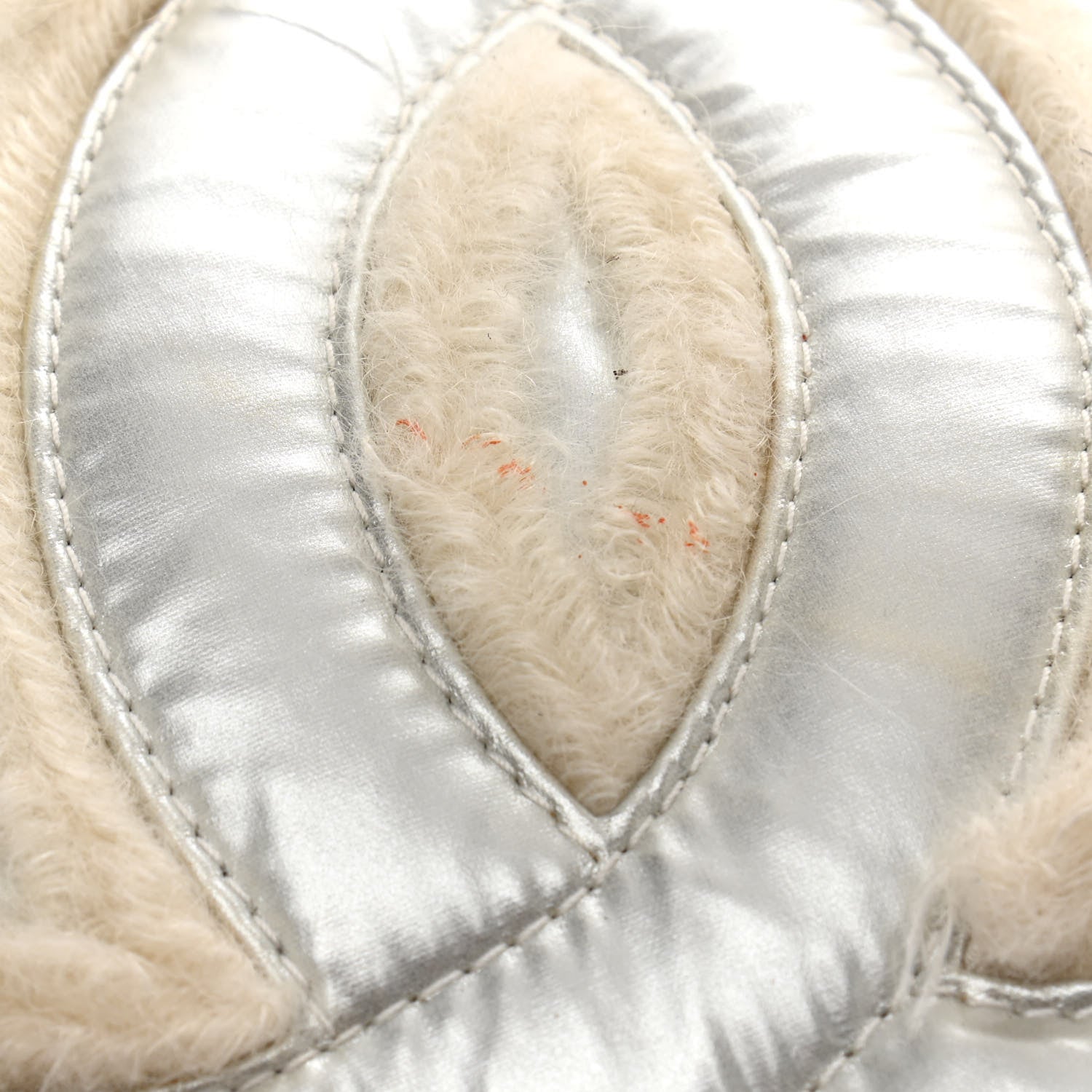 Chanel Vinyl Mohair Trimmed CC Bonbons Tote Silver 13 of 13