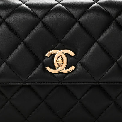 Chanel Lambskin Quilted Medium Trendy CC Flap Dual Handle Bag Black 14 of 15