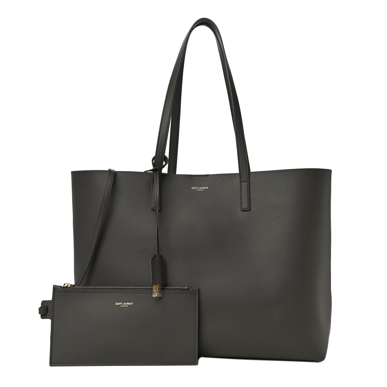 Saint Laurent Calfskin Large Shopping Tote Earth 1 of 10