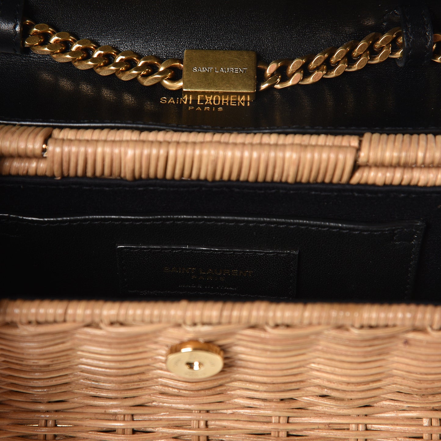 Wicker Small Monogram Kate Satchel Naturale