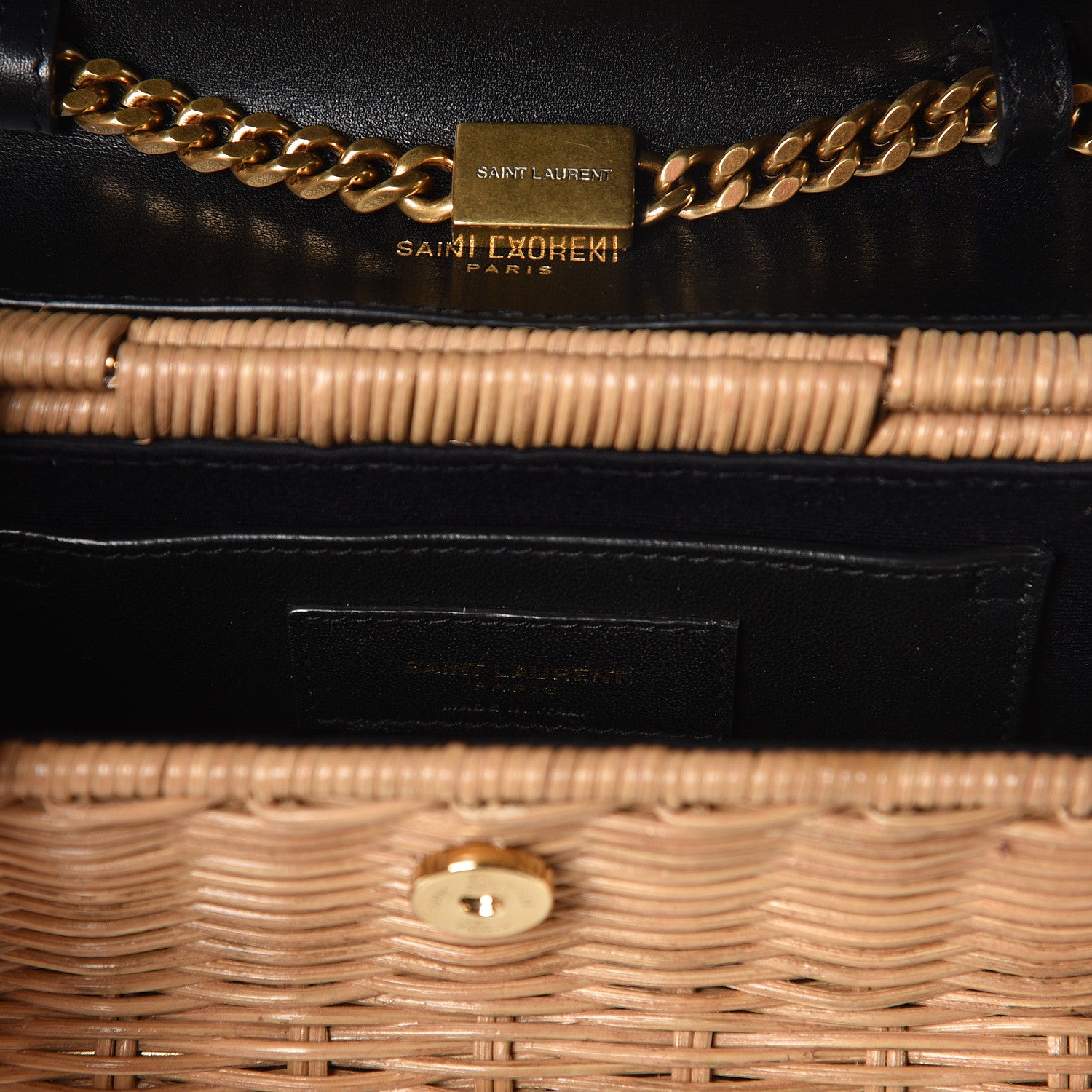 Saint Laurent Wicker Small Monogram Kate Satchel Naturale 6 of 10