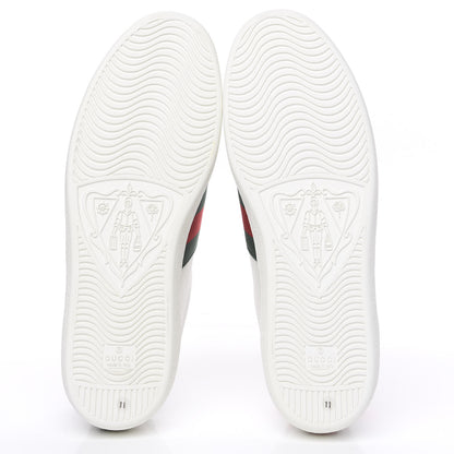 Gucci Calfskin Ayers Kingsnake Embroidered Mens Ace Sneakers 11 Green Red 5 of 11