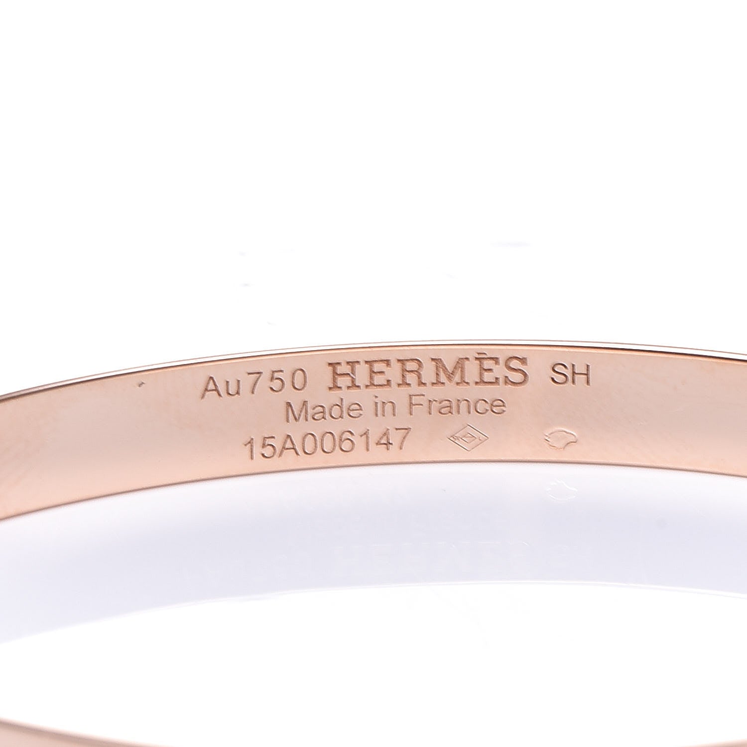 Hermes 18K Rose Gold Diamond PM H D'Ancre Bracelet SH 6 of 6