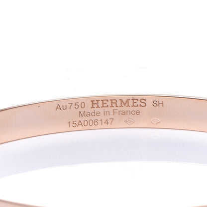 Hermes 18K Rose Gold Diamond PM H D'Ancre Bracelet SH 6 of 6