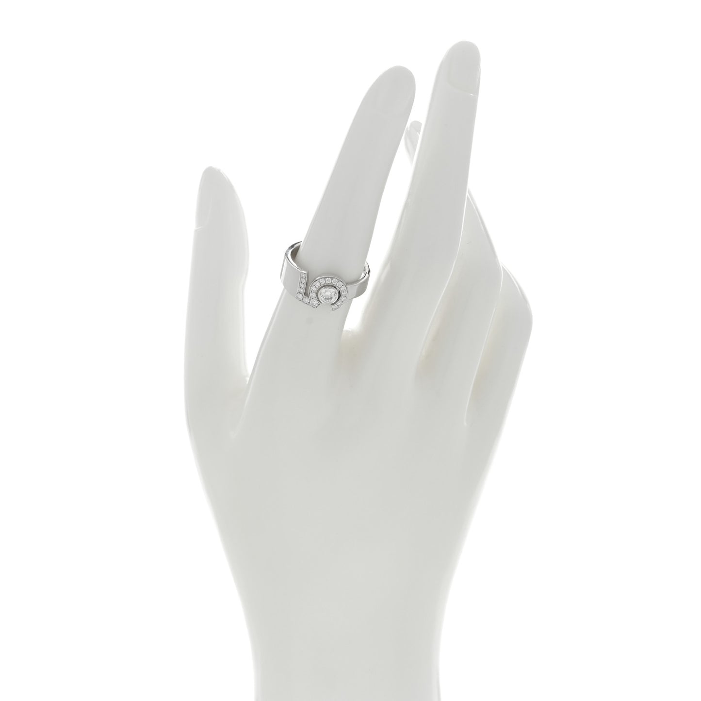 18K White Gold Diamond Eternal Number 5 Ring 54 7