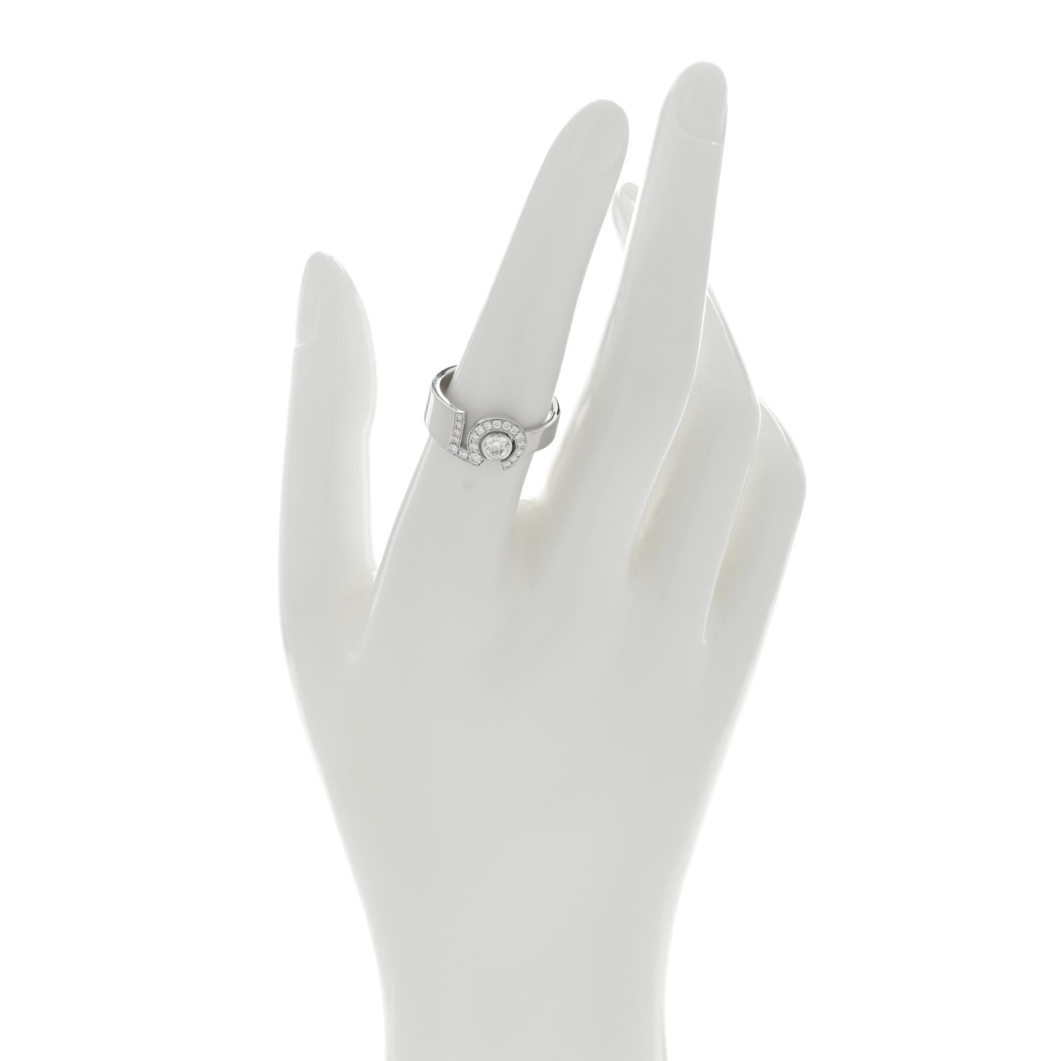 Chanel 18K White Gold Diamond Eternal Number 5 Ring 54 7 2 of 5