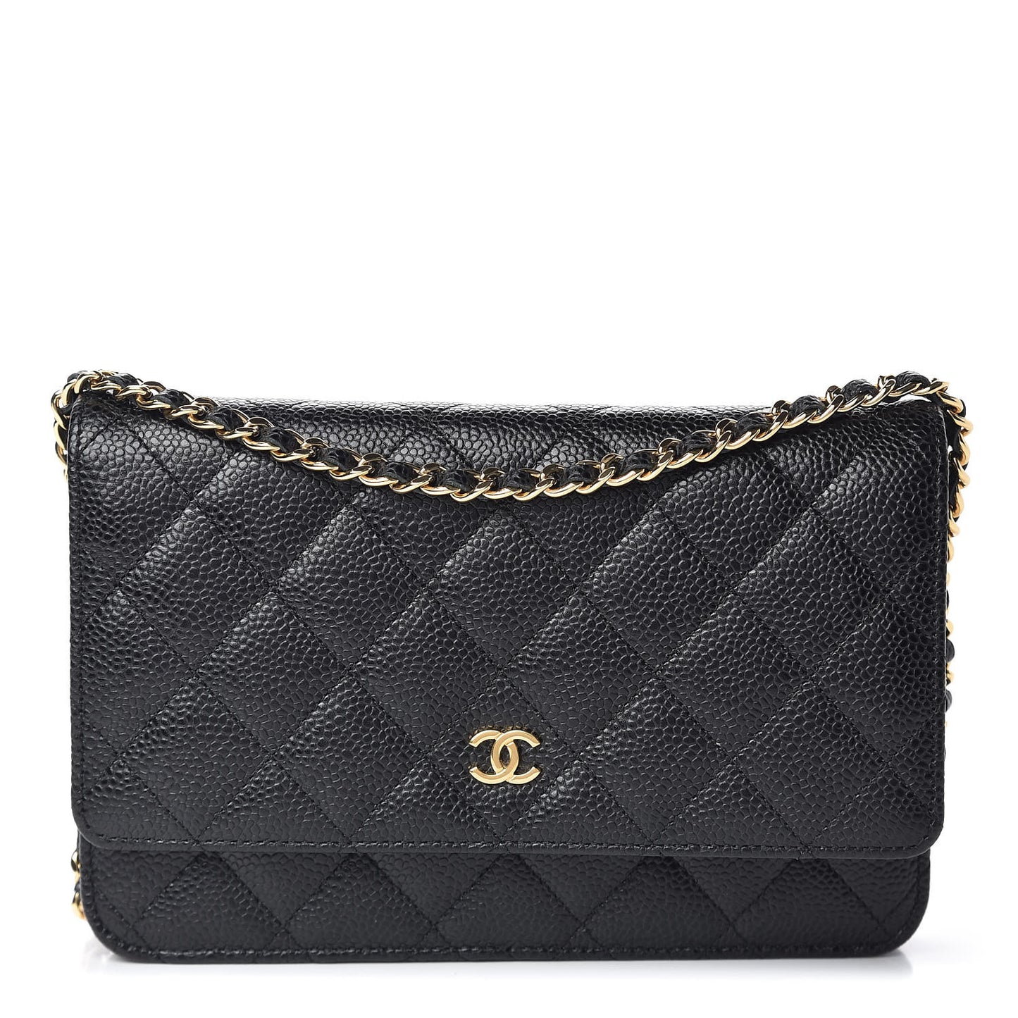 Caviar Quilted Wallet On Chain WOC Black