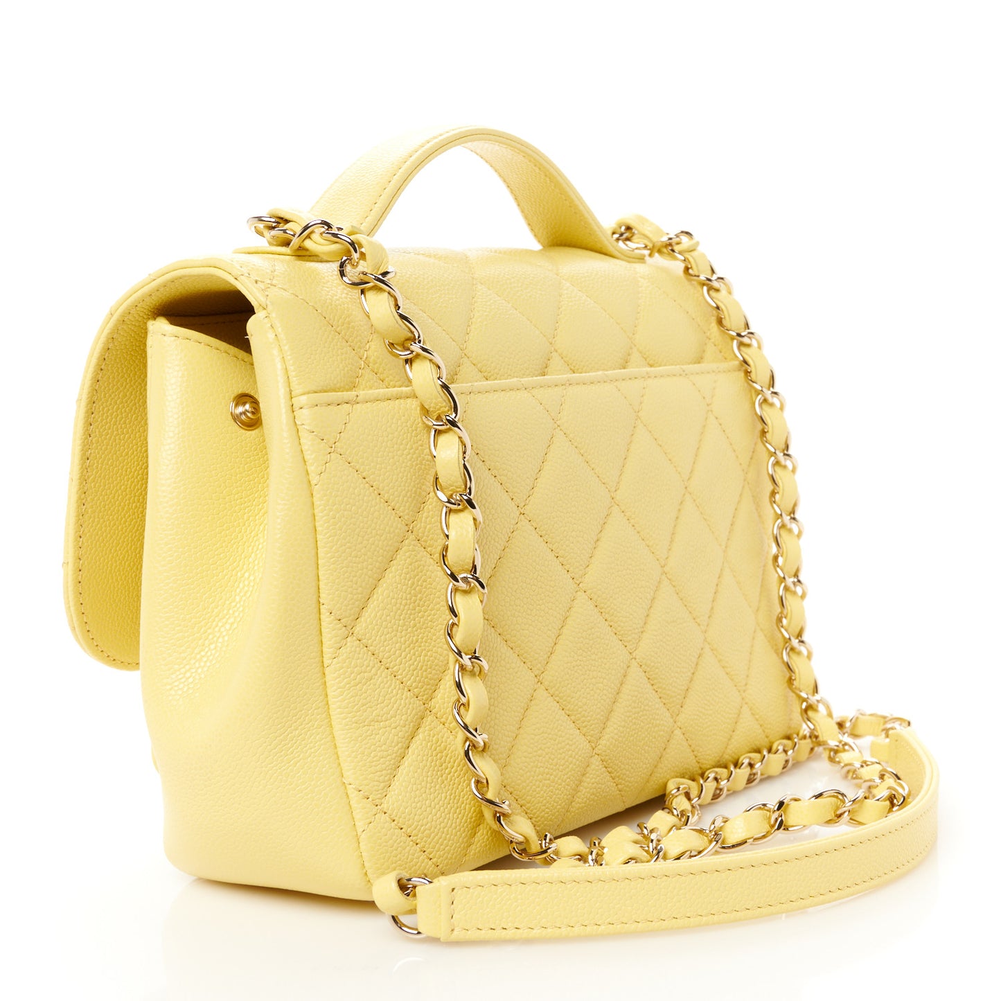 Caviar Quilted Medium Business Affinity Flap Yellow