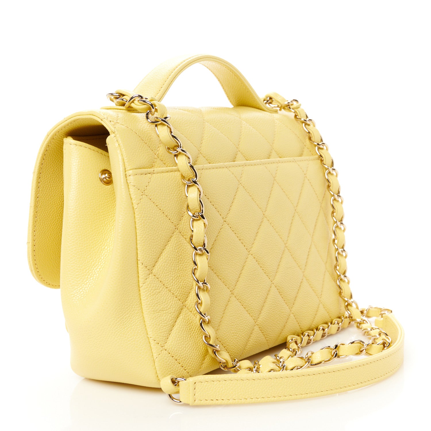 Chanel Caviar Quilted Medium Business Affinity Flap Yellow 3 of 10