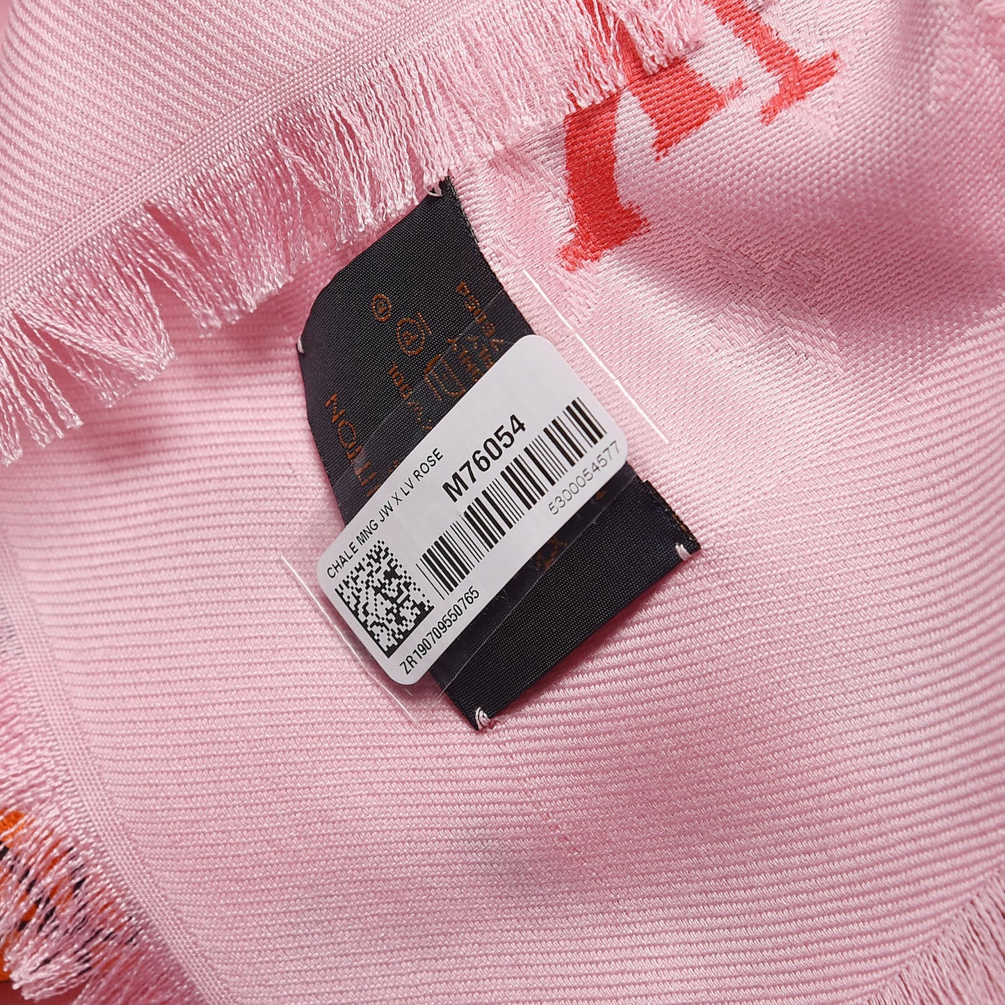 Jonas Wood Silk Wool Monogram Stole Pink