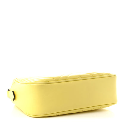 Gucci Calfskin Matelasse Small GG Marmont Chain Shoulder Bag Banana 4 of 10