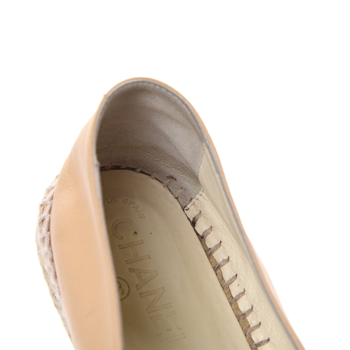 Lambskin CC Espadrilles 38 Beige Black