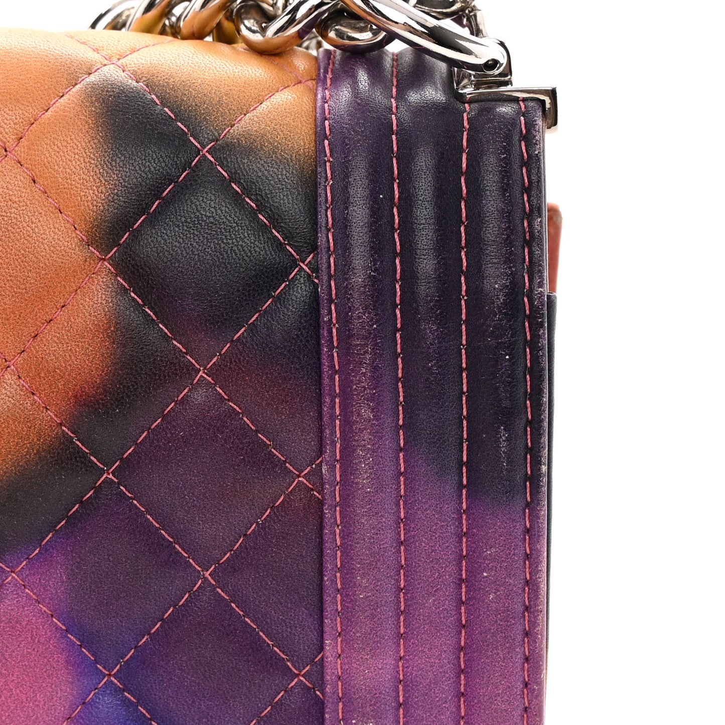 Printed Lambskin Quilted Medium Flower Power Boy Flap