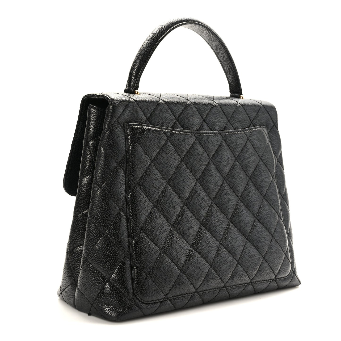 Caviar Quilted Jumbo Kelly Flap Black