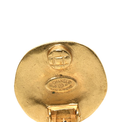 Chanel CC Button Clip On Earrings Gold 4 of 4
