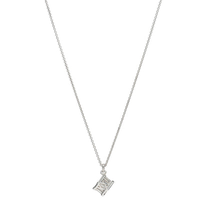 Tiffany Sterling Silver Atlas Cube Pendant Necklace 1 of 4