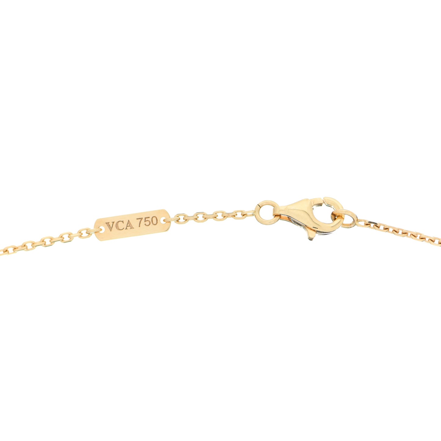 18K Yellow Gold Mother of Pearl Vintage Alhambra Pendant Necklace