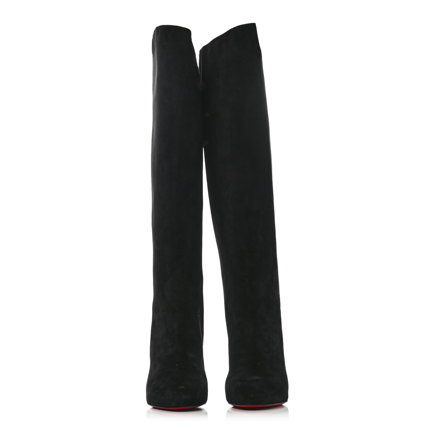 Christian Louboutin Suede Kiss Me Gina 85 Stretch Over The Knee Boots 38Black 2 of 6