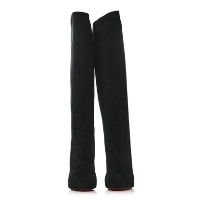 Christian Louboutin Suede Kiss Me Gina 85 Stretch Over The Knee Boots 38Black 2 of 6