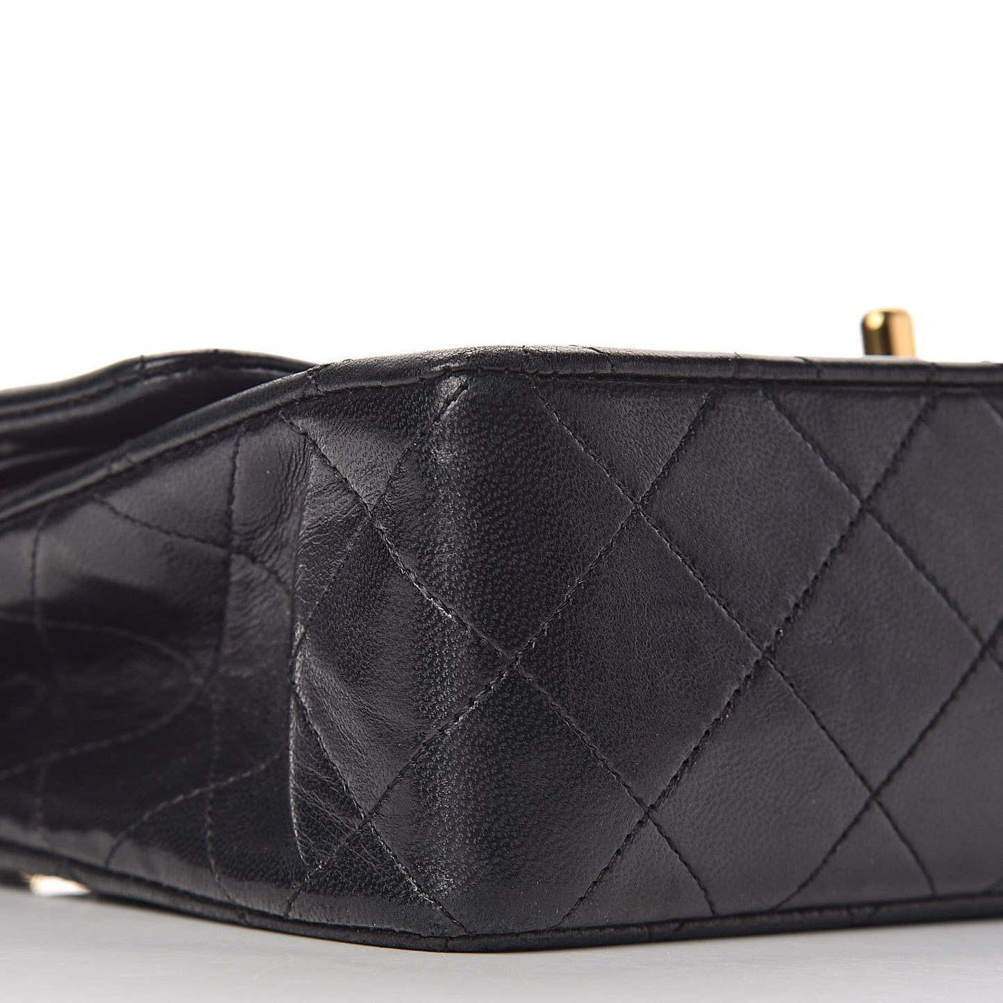 Lambskin Quilted Small Double Flap Black
