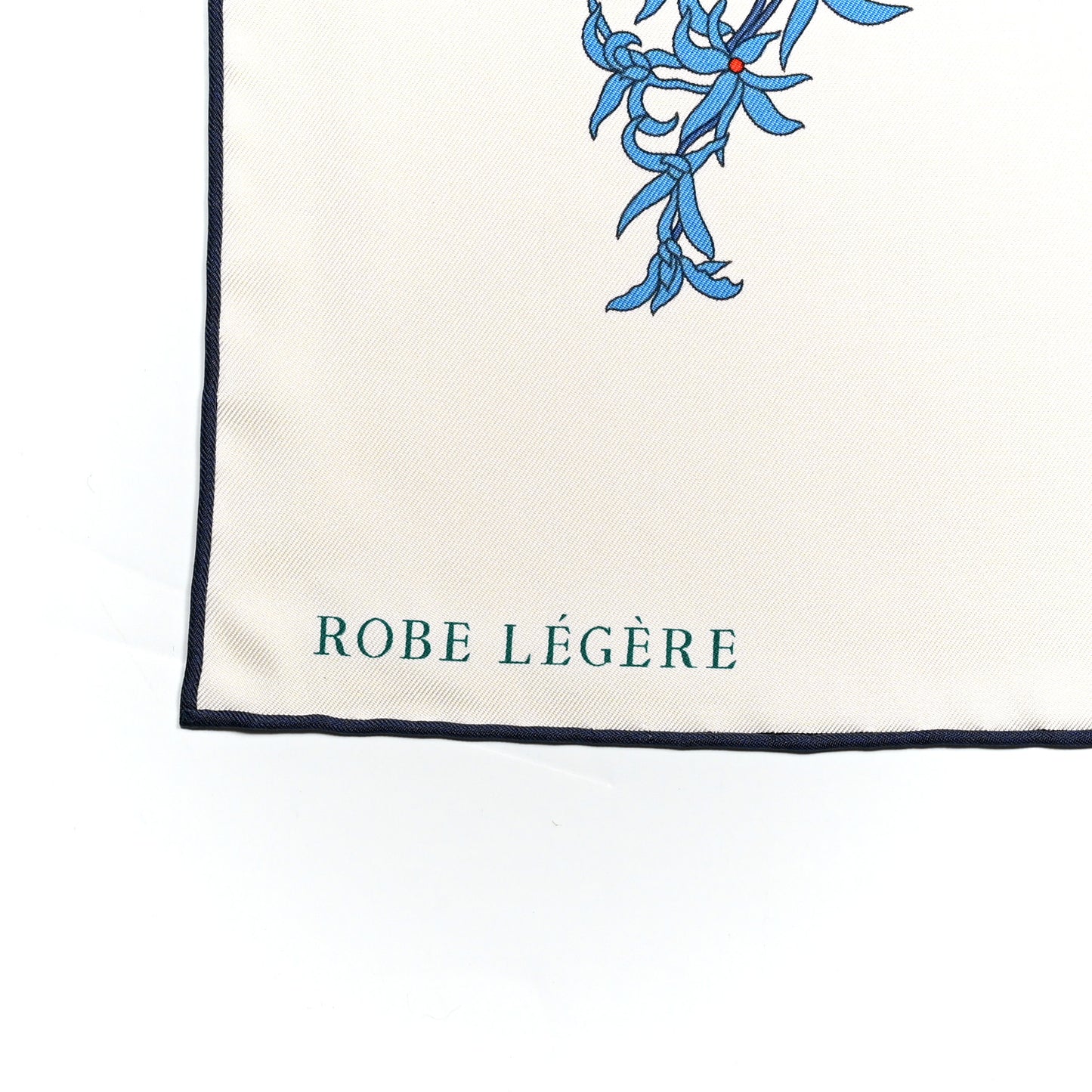 Silk Robe Legere Scarf 90 Creme Bleu Multicolor