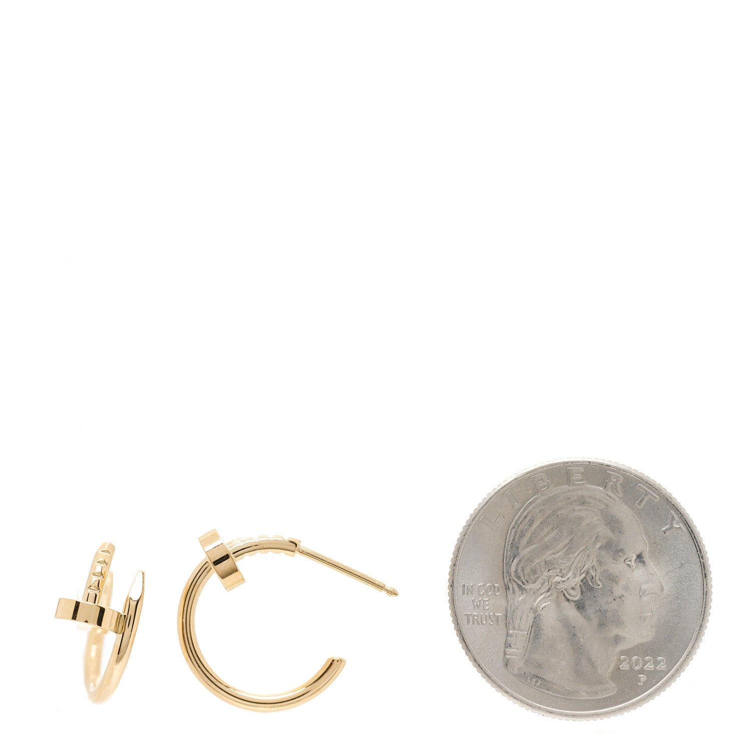 Cartier 18K Yellow Gold Juste Un Clou Hoop Earrings 2 of 7