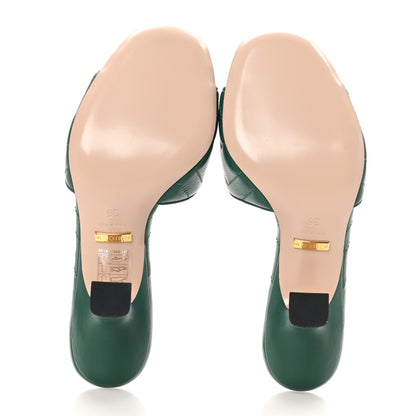 Gucci Nappa Matelasse GG Marmont 75mm Slide Sandals 35 Emerald 6 of 10