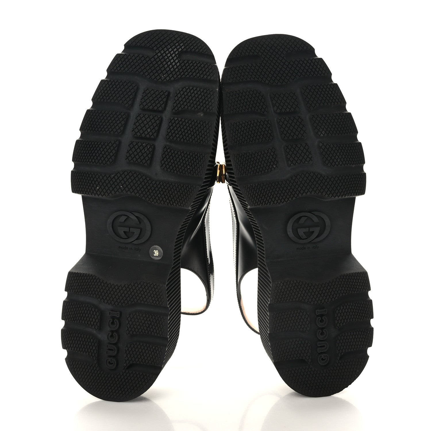 Gucci Calfskin Hundler Chain Slingback Slippers 39 Black 5 of 8