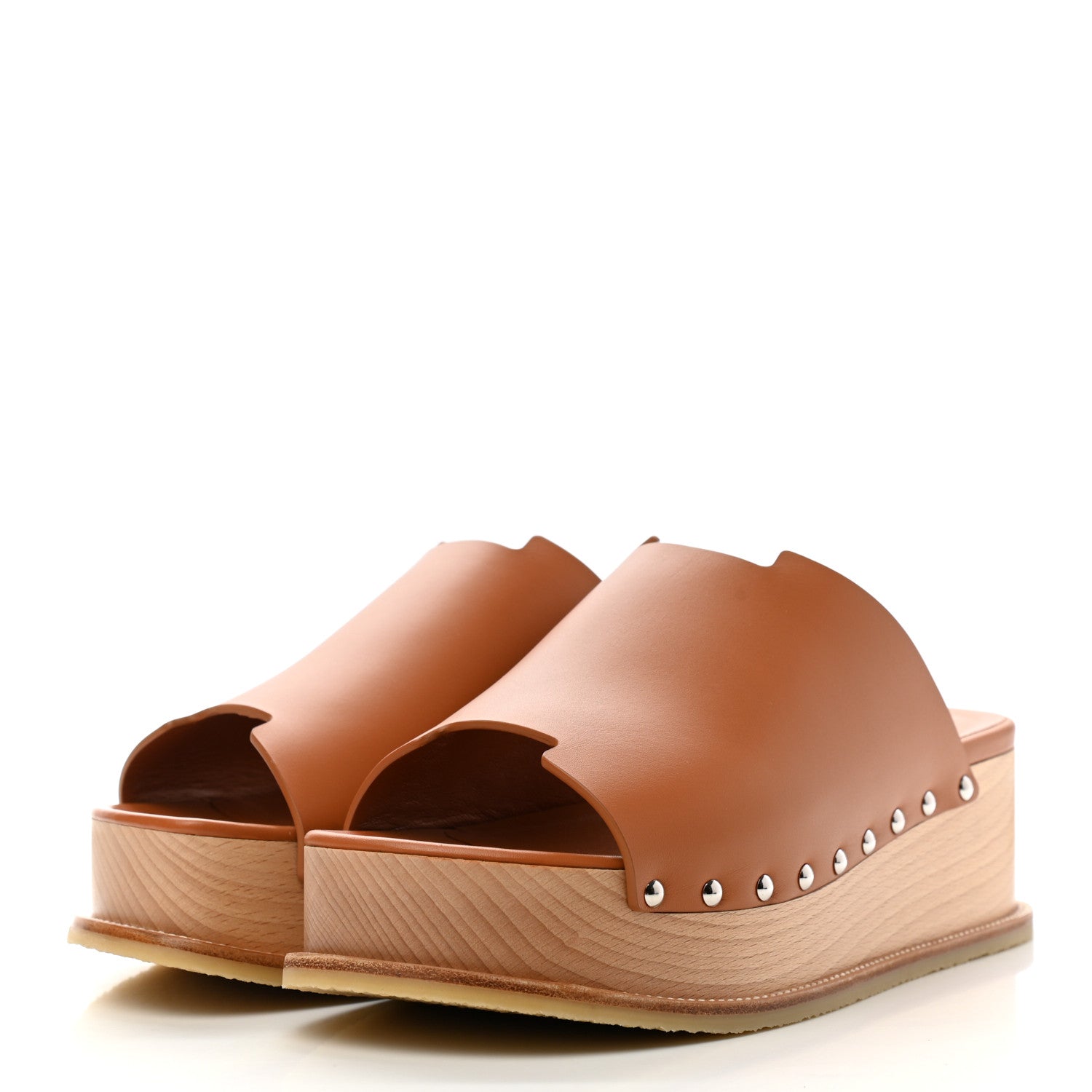 Hermes Calfskin Ellipse Mules 38 Marron Glaise 3 of 9