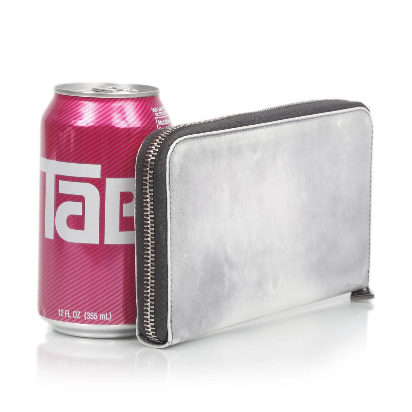 Spazzolato Tria Zip Around Wallet Grigio