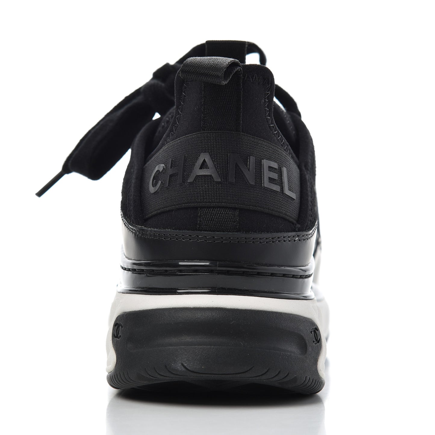 Velvet Calfskin Mixed Fibers CC Sneakers 37 Black