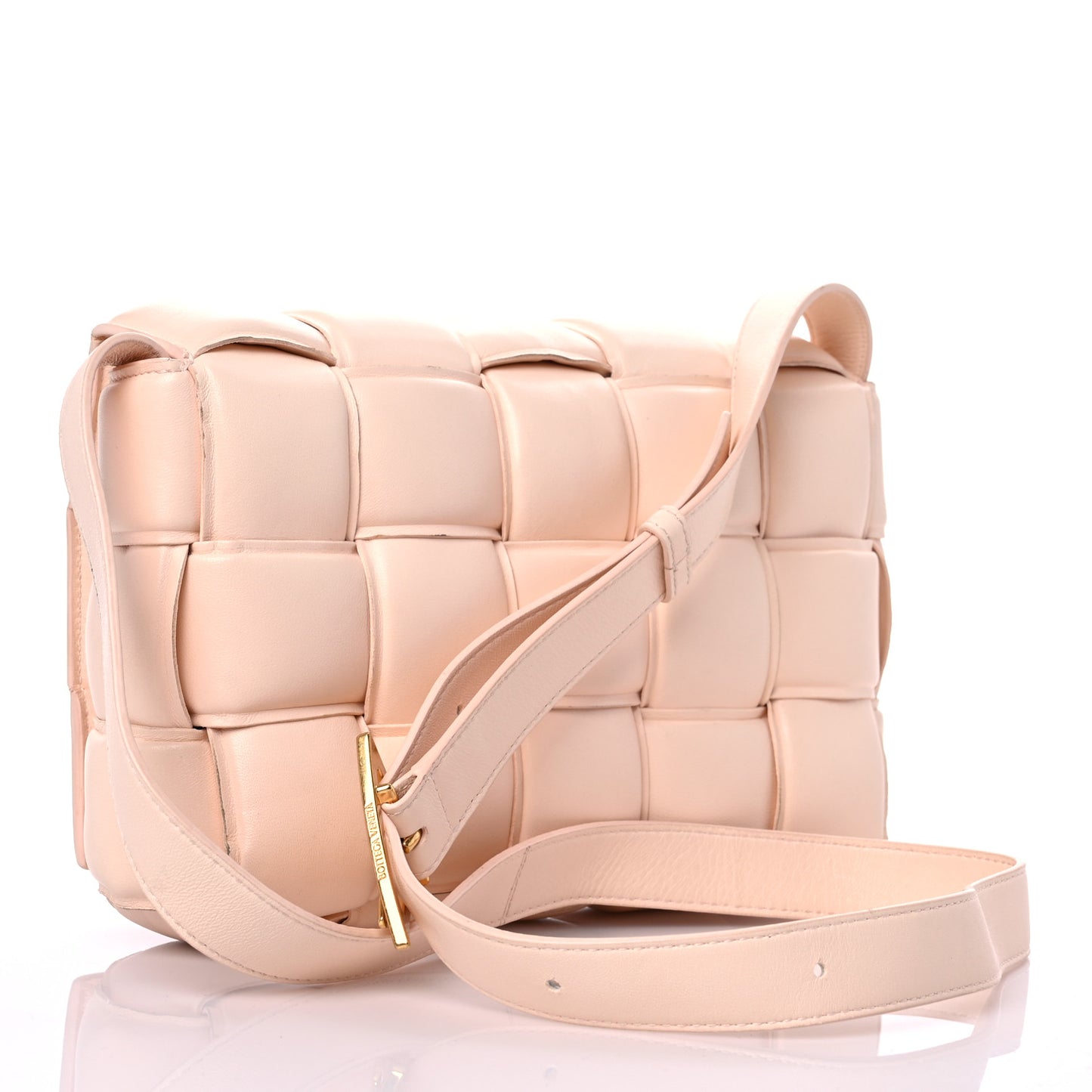 Nappa Maxi Intreccio Padded Cassette Crossbody Bag Melon Washed