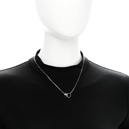 Cartier 18K White Gold Diamond Interlocking LOVE Necklace 2 of 6