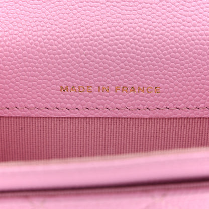 Chanel Caviar Quilted Flap Card Holder Wallet Light Pink 7 of 13