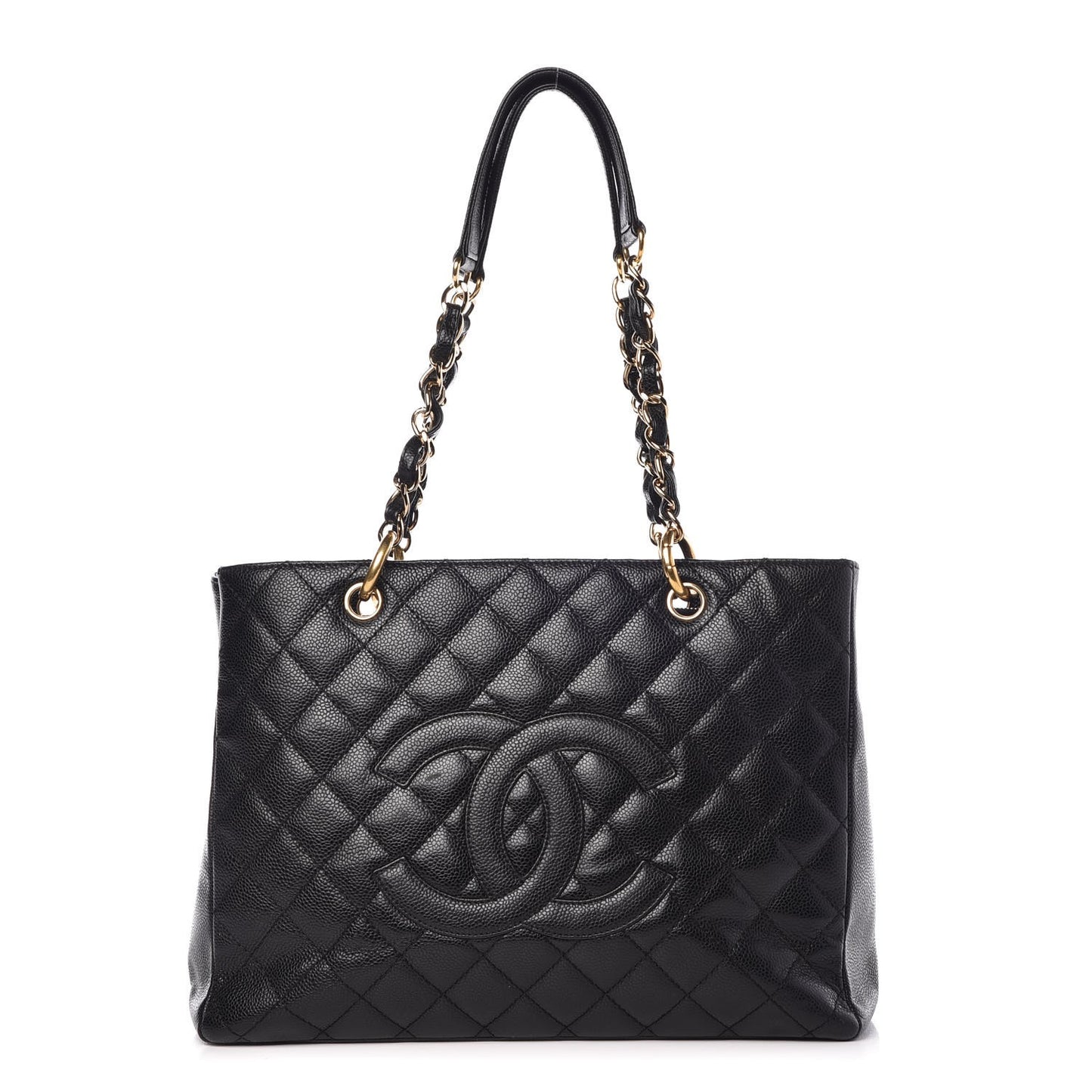 Caviar Quilted Grand Shopping Tote GST Black