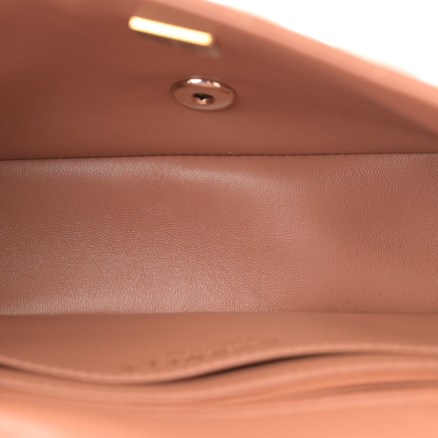 Lambskin Quilted Mini Rectangular Flap Brown