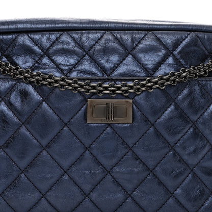 Chanel Metallic Aged Calfskin Quilted Medium Reissue Camera Case Bag Blue 8 of 11