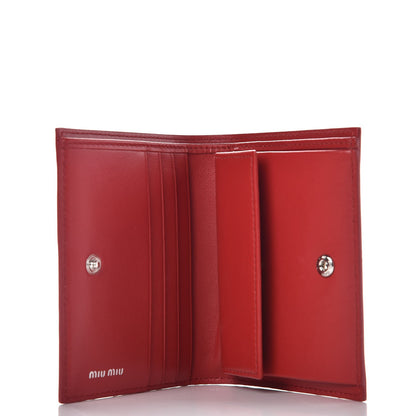 Miu Miu Vernice Crystal Logo Wallet Red 5 of 8