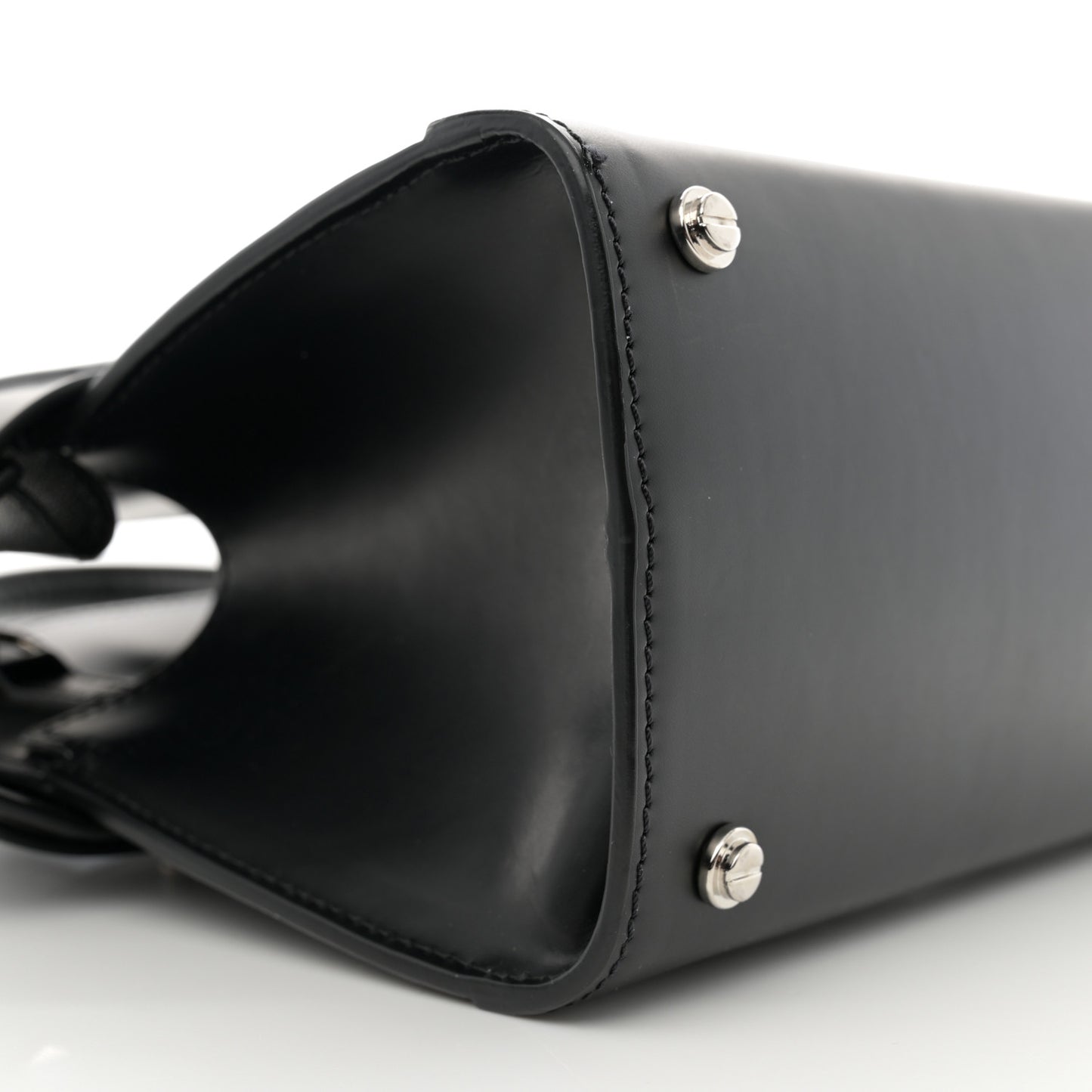 Smooth Calfskin Mini Horizon Satchel Black