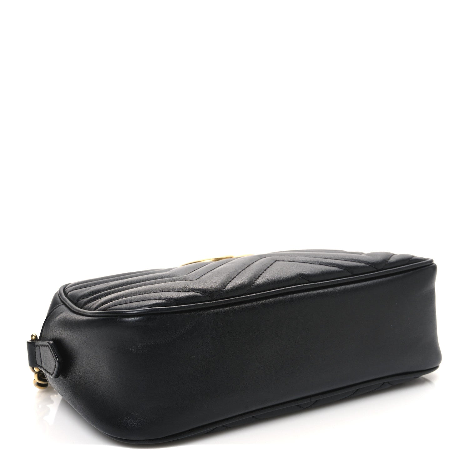 Gucci Calfskin Matelasse Small GG Marmont Chain Shoulder Bag Black 4 of 10