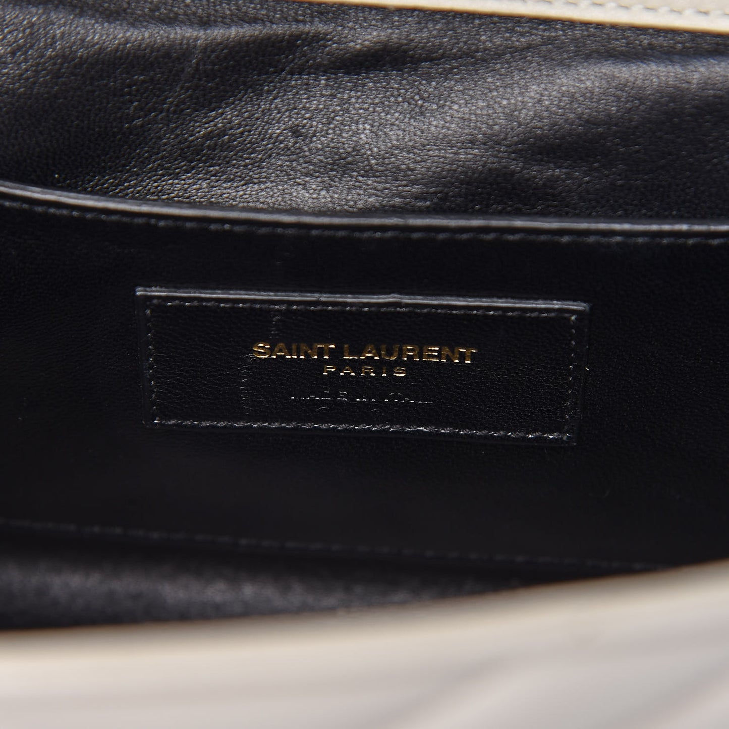 Lambskin Matelasse Chevron Small Monogram Satchel Off White